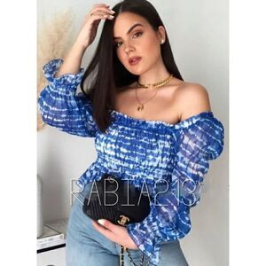 ZARA TIE-DYE CROPPED BLOUSE